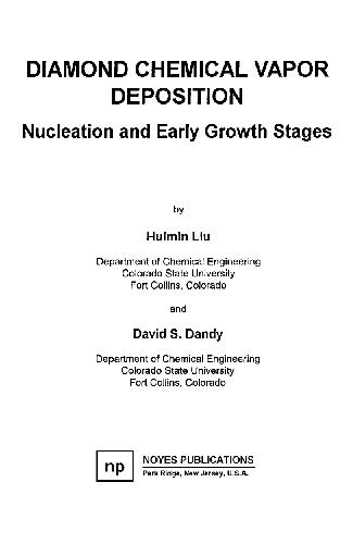 DIAMOND CHEMICAL VAPOR DEPOSITION Nucleation and Early Growth Stages