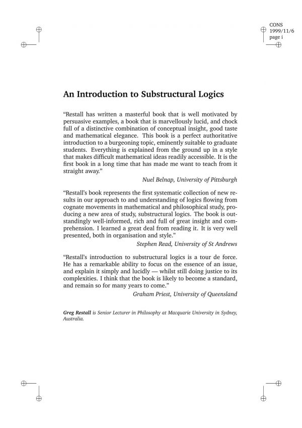 An Introduction to Substructural Logics