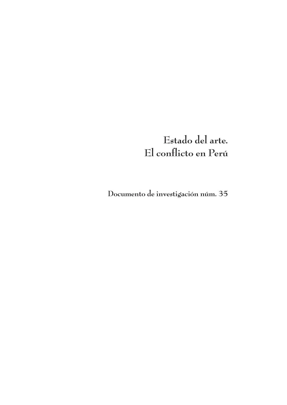 Estado del arte: El conflicto en Perú