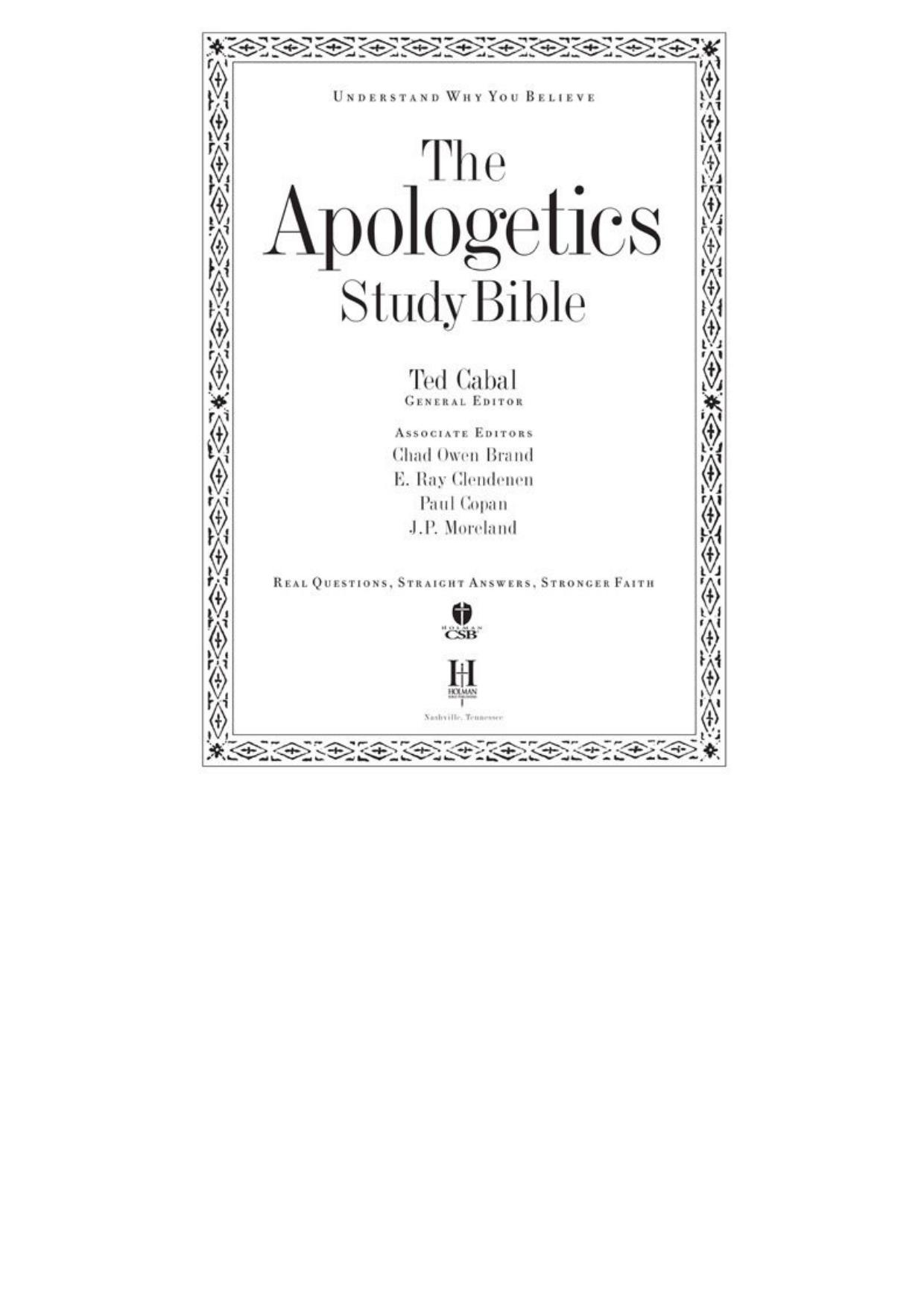 The Apologetics Study Bible