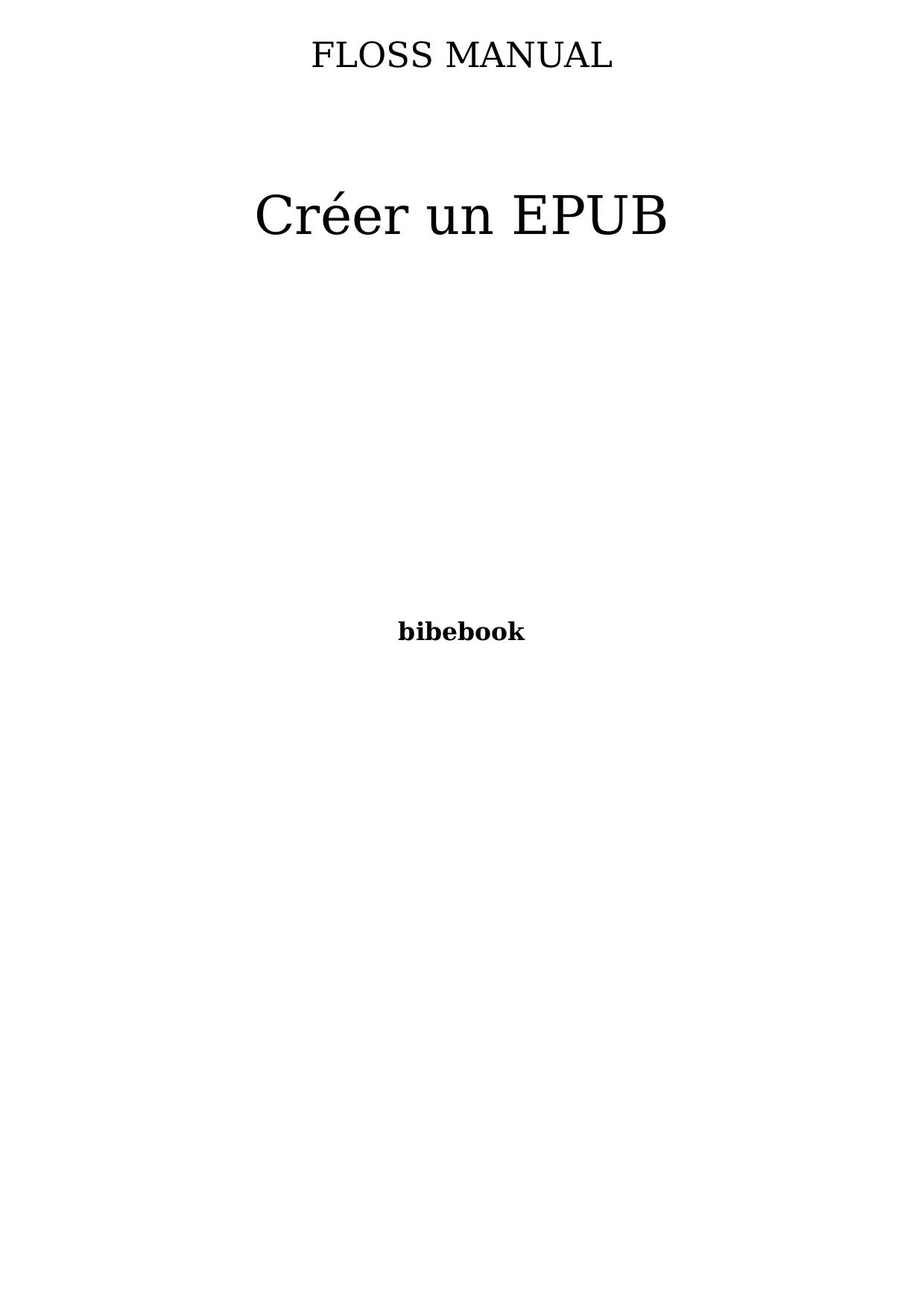 Créer un EPUB