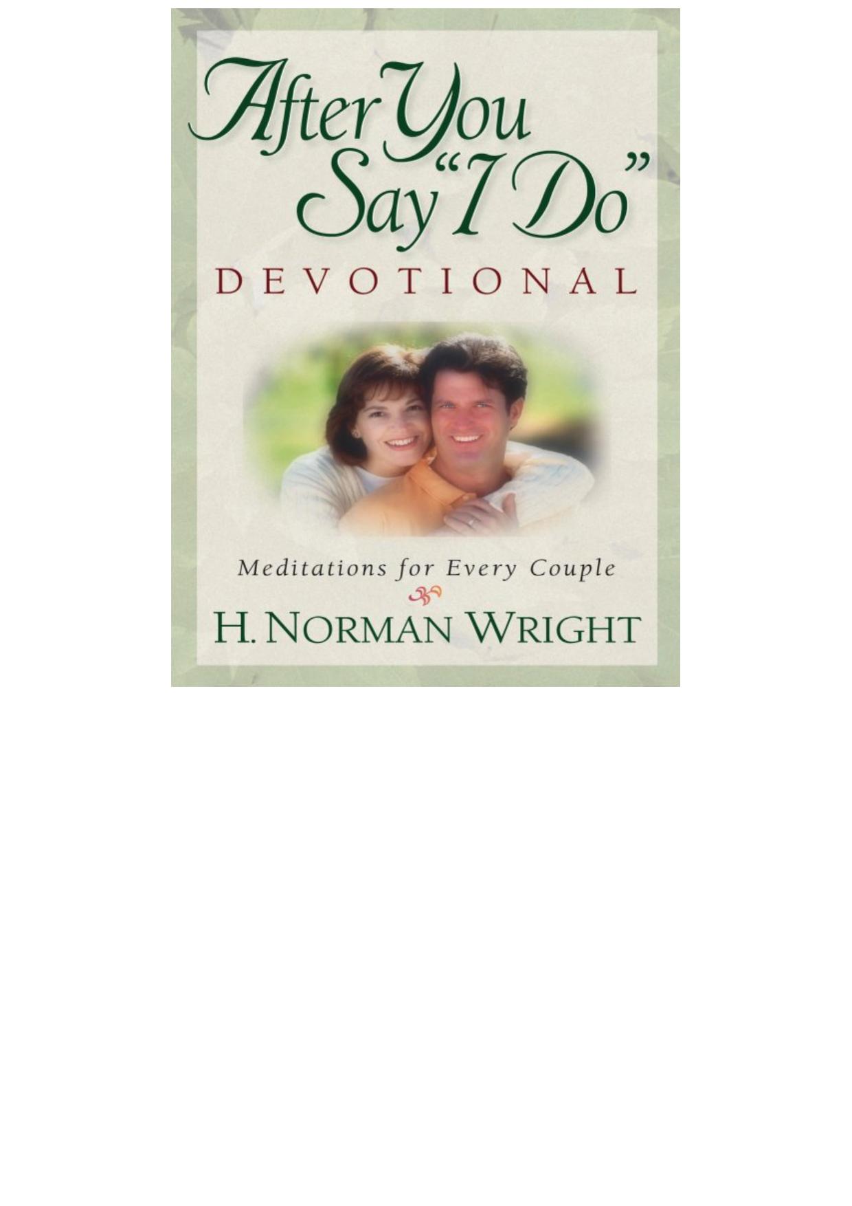 After You Say "I Do" Devotional: Meditations for Every Couple