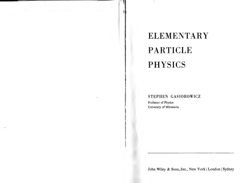 Elementary Particle Physics