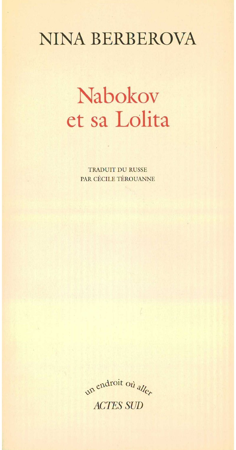 NABOKOV ET SA LOLITA