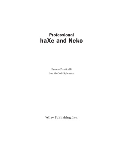 Professional haXe and Neko