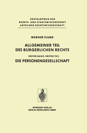 Allgemeiner Teil des bürgerlichen Rechts Bd. 1. Teil 2. Die juristische Person