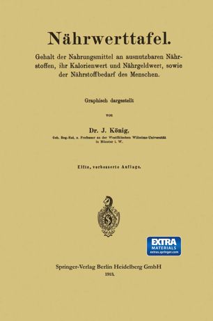 Nährwerttafel: Gehalt der Nahrungsmittel an ausnutzbaren Nährstoffen, ihr Kalorienwert und Nährgeldwert, sowie der Nährstoffbedarf des Menschen