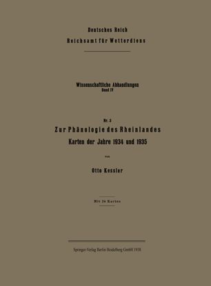 Zur Phänologie des Rheinlandes: Karten der Jahre 1934 und 1935