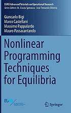 Nonlinear Programming Techniques for Equilibria