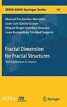 Fractal Dimension for Fractal Structures : With Applications to Finance