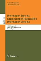 Information systems engineering in responsible information systems : CAiSE Forum 2019, Rome, Italy, June 3–7, 2019 : proceedings