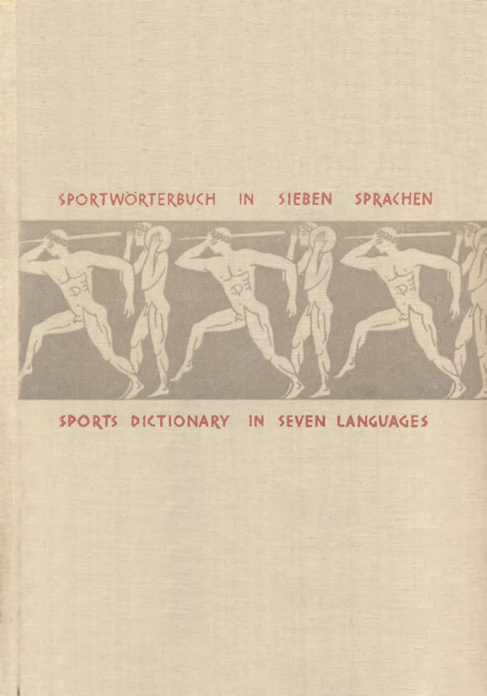 Sports dictionary in seven languages: English, German, Spanish, Italian, French, Hungarian, Russian