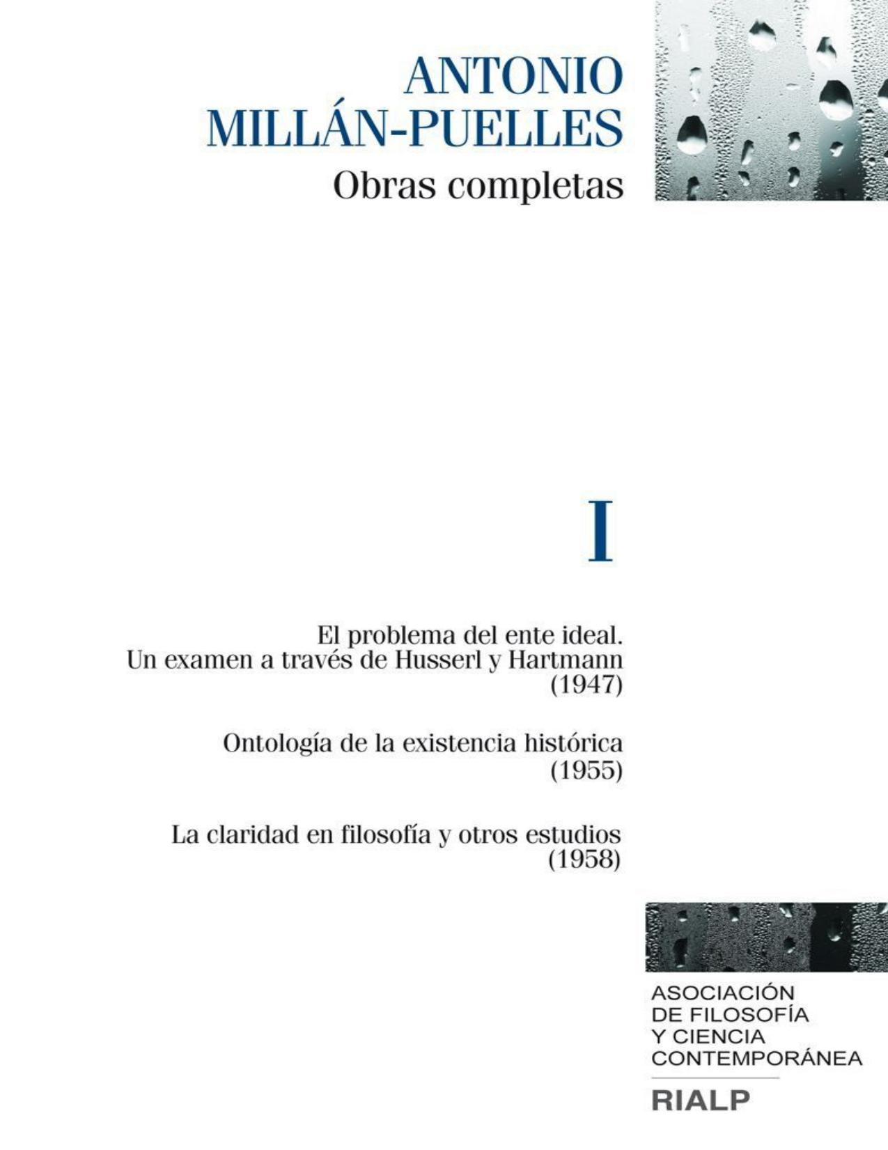 Millán-Puelles. I. Obras completas (Spanish Edition)