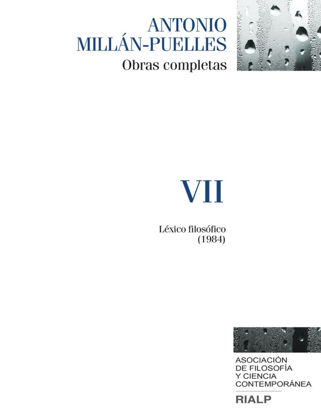 Obras completas de Millán-Puelles VII (Spanish Edition)