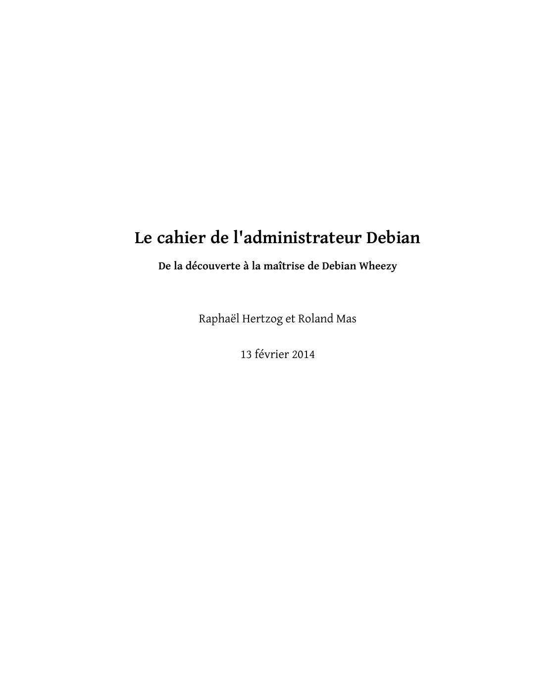 Le cahier de l'administrateur Debian
