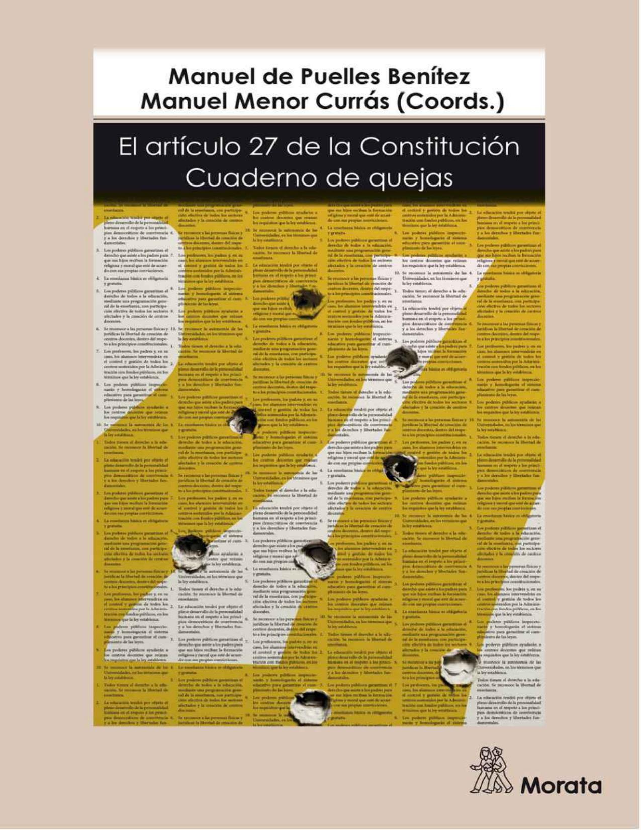 El artículo 27 de la Constitución: Cuaderno de quejas (Spanish Edition)