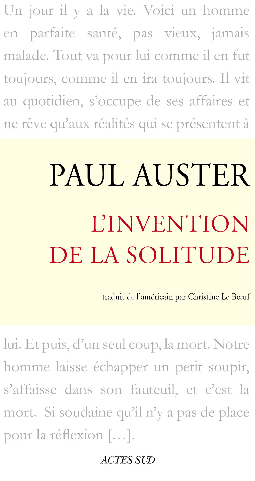 L'Invention de la solitude