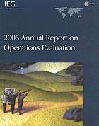 2006 annual report on operations evaluation