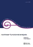 Nonlinear functional analysis : Special session : Regional meeting : Papers