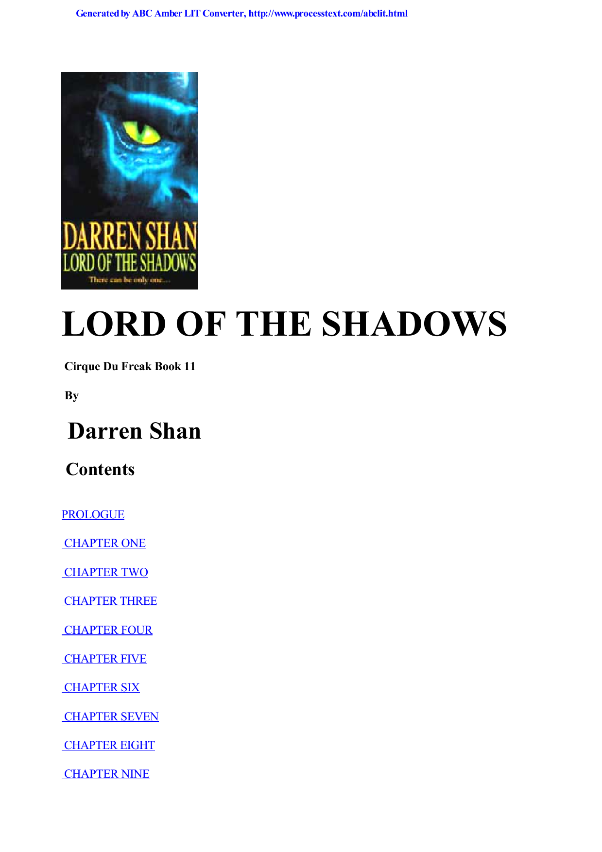 Lord of the Shadows