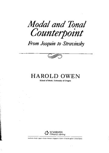 Modal and Tonal Counterpoint