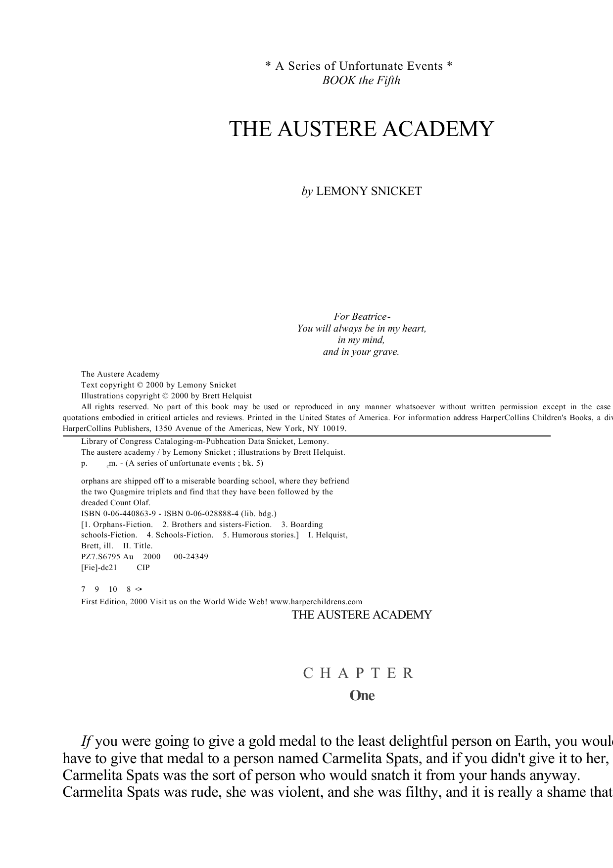 The Austere Academy