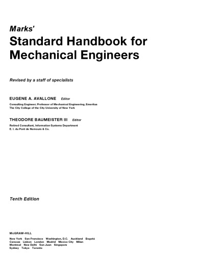 Marks' Standard Handbook for Mechanical Engineers