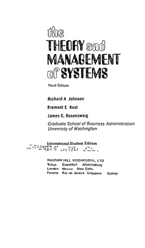 The Theory and Management of Systems