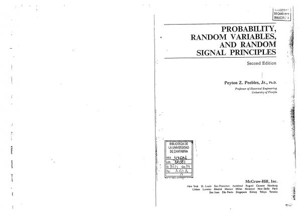 Probability, Random Variables, and Random Signal Principles