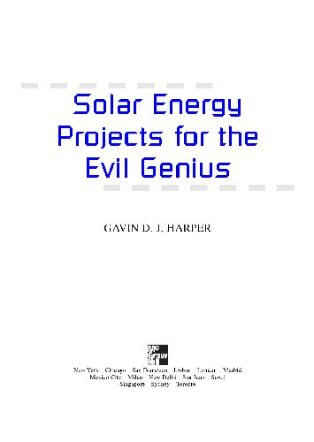 Solar Energy Projects for the Evil Genius