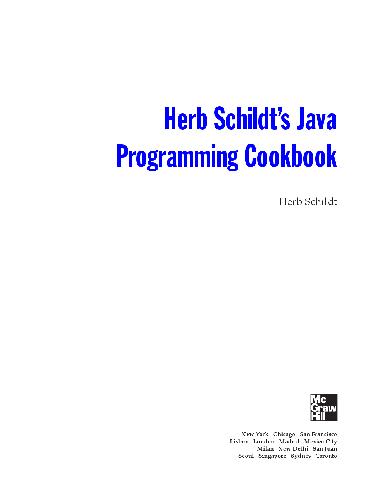 Herb Schildt's Java Programming Cookbook