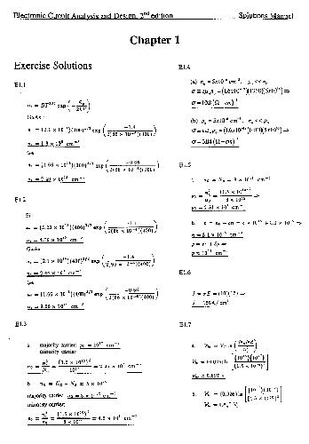 Solutions Manual to Accompany Electronic Circuit Analysis and Design