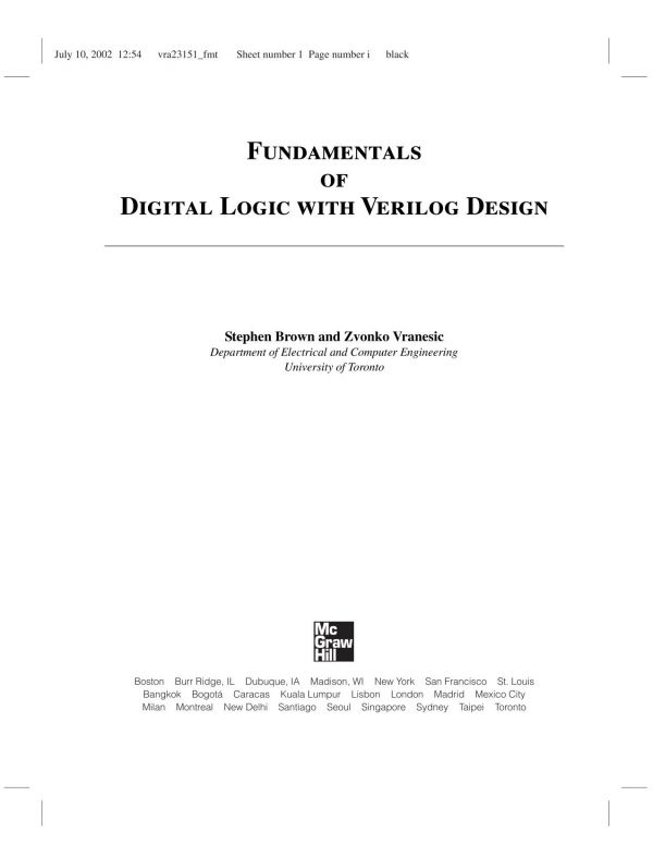 Fundamentals of Digital Logic with Verilog Design