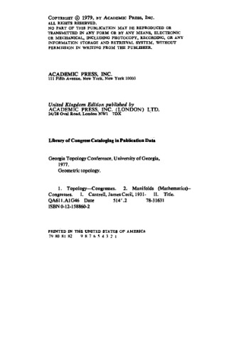 Geometric Topology