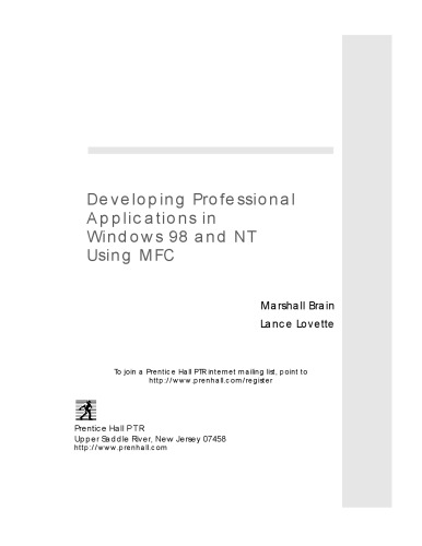 Developing Professional Applications for Windows 98 and NT Using MFC [With CDROM]