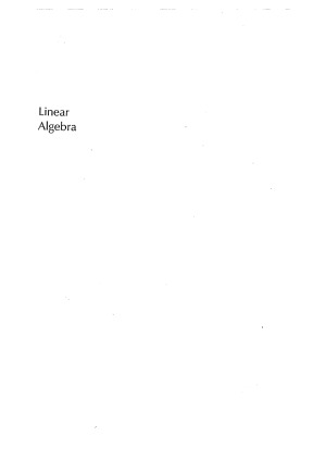 Linear Algebra