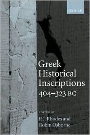 Greek Historical Inscriptions, 404-323 BC