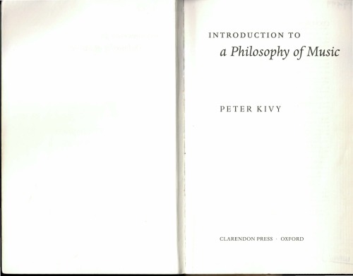 Introduction to a Philosophy of Music