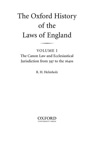 The Oxford History of the Laws of England