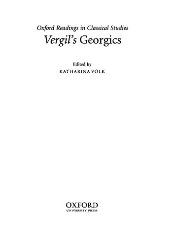 Vergil's Georgics. Edited by Katharina Volk