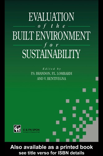 Evaluation of the Built Environment for Sustainability