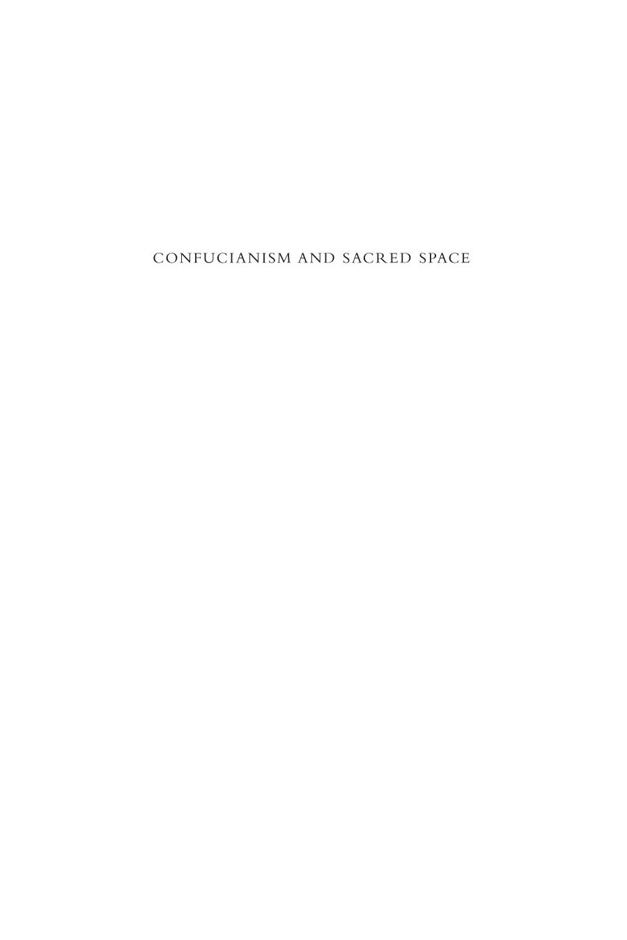 Confucianism and Sacred Space