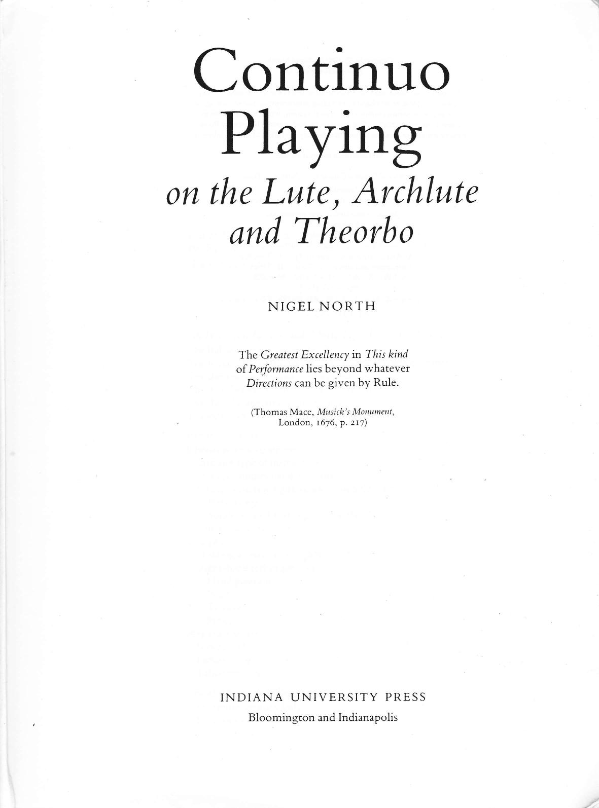 Continuo Playing on the Lute, Archlute and Theorbo