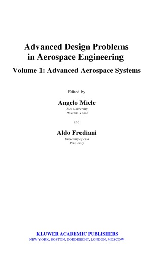 Advanced Design Problems in Aerospace Engineering