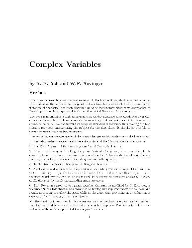 Complex variables with applications