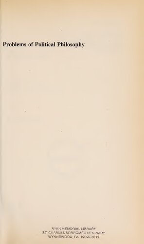 Problems of Political Philosophy