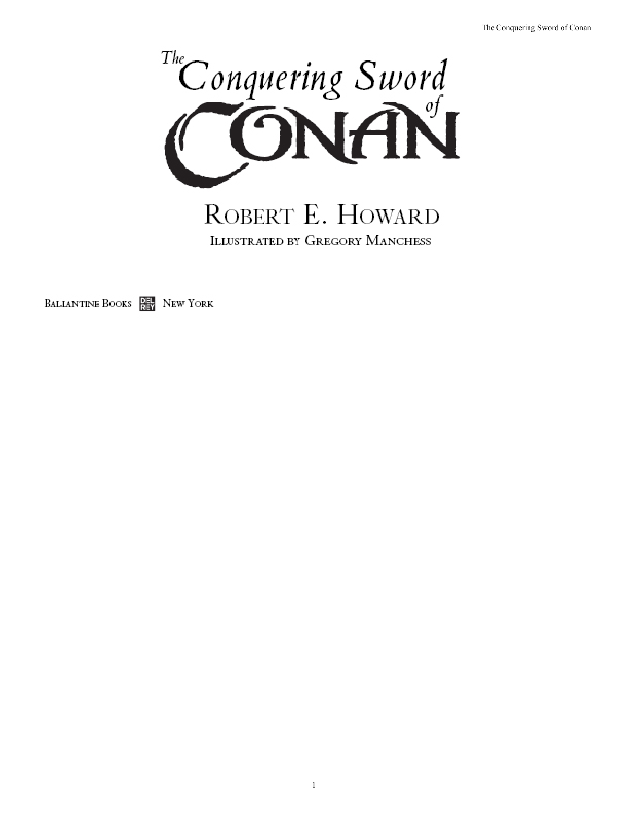 The Conquering Sword of Conan