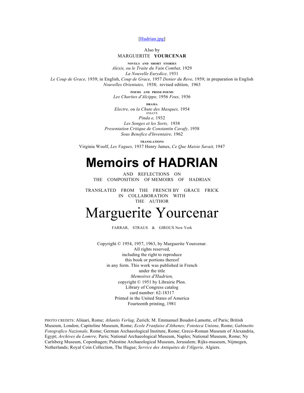 Memoirs of Hadrian