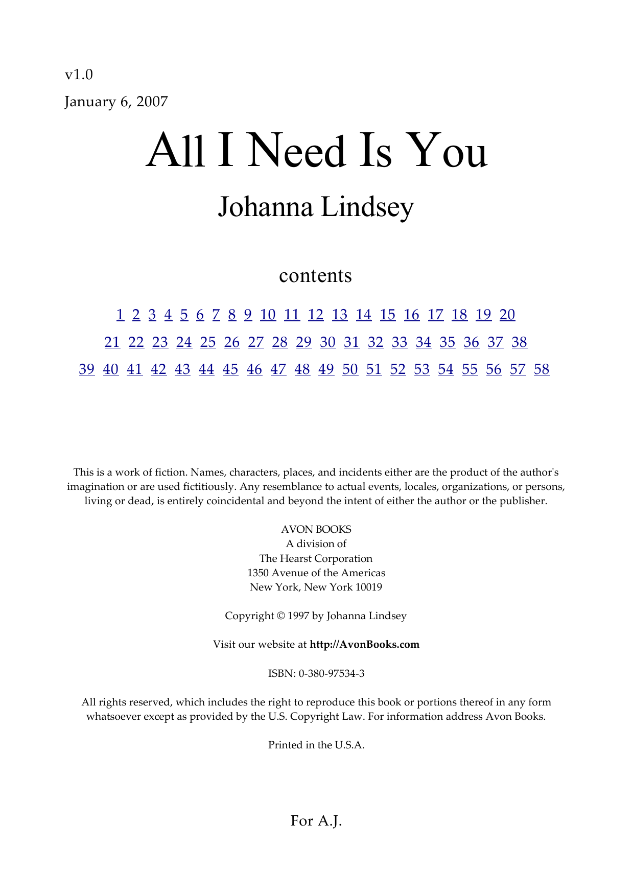 All I Need Is You