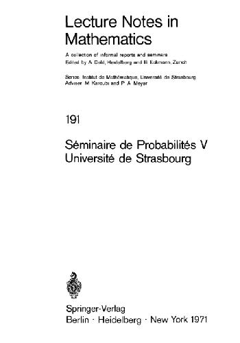 Séminaire de probabilités V